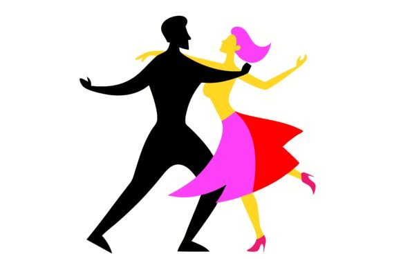 A Couple Dancing in Silhouette, Outline