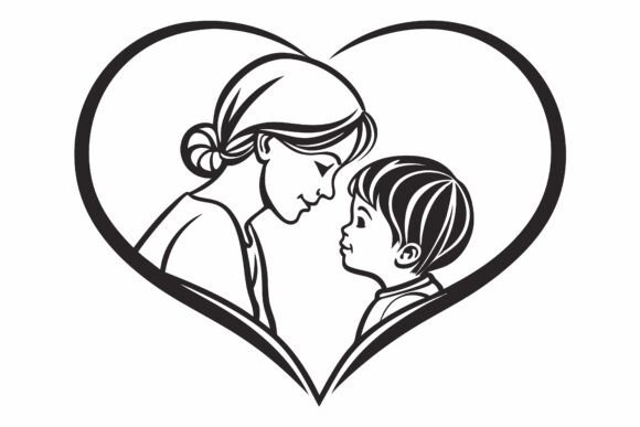 A Heart Shape Silhouette Style Simple