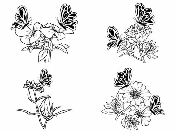 Butterfly Flower Line Art Review