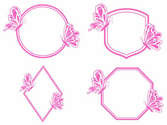 Butterfly Frame Line Art Illustration