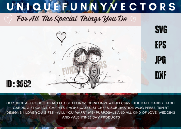 Love and Marriage Stick Figures SVG 3082