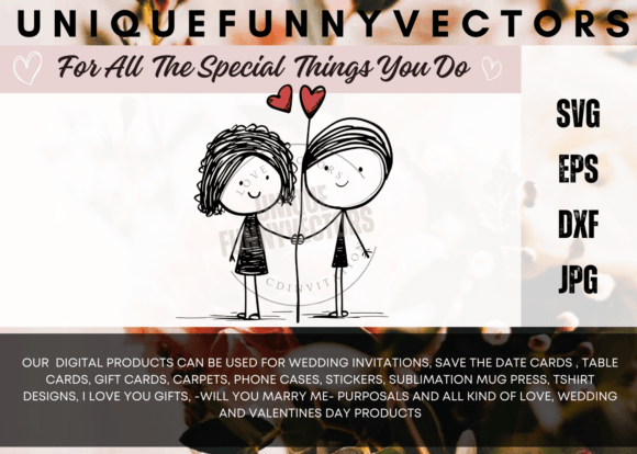Love and Marriage Stick Figures SVG 3163