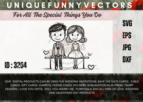 Love and Marriage Stick Figures SVG 3204