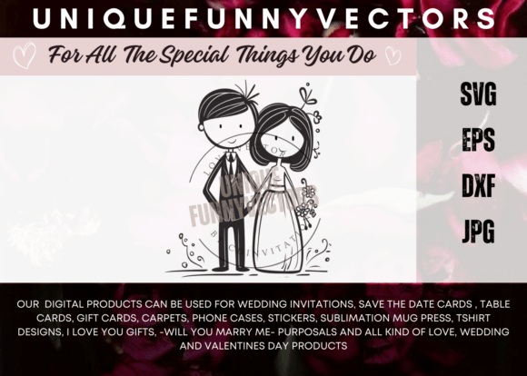Love and Marriage Stick Figures SVG 3235