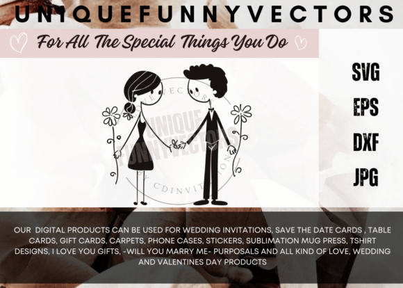Love and Marriage Stick Figures SVG 3254
