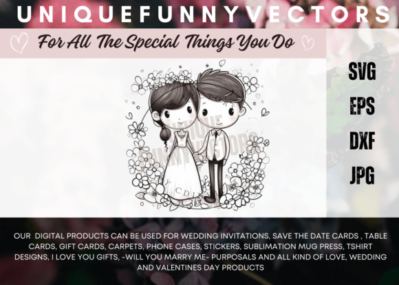 Love and Marriage Stick Figures SVG 3349