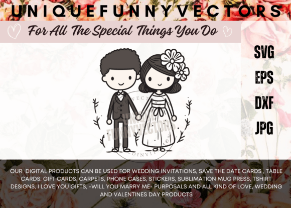Love and Marriage Stick Figures SVG 3365