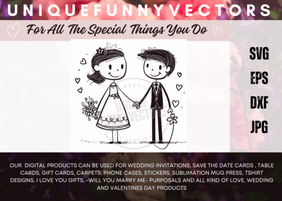 Love and Marriage Stick Figures SVG 3382