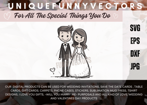 Love and Marriage Stick Figures SVG 3542