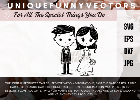 Love and Marriage Stick Figures SVG 3607