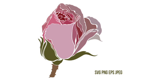 Pink Rose Embroidery Design