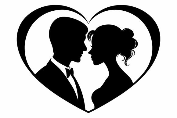 Romantic of Couple Sharing, White Back