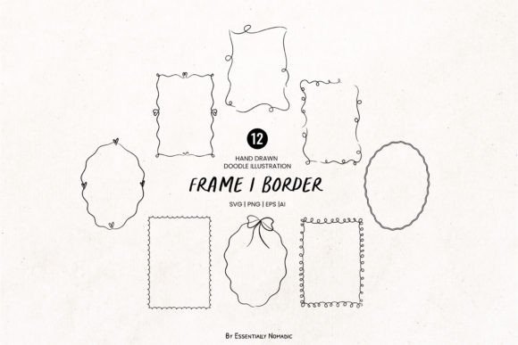 Whimsical Scribble Border Ribbon Frame